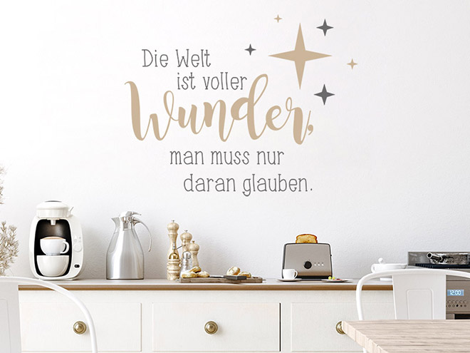 Wandtattoo Die Welt ist voller Wunder Wandtattoos.de