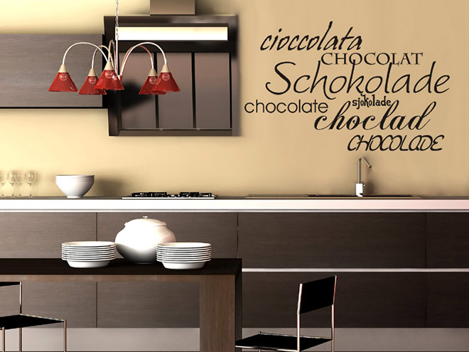 Wandtattoo Schokolade verschiedene Sprachen | Wandtattoos.de