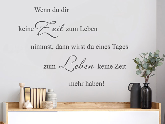 Wandtattoo Zeit zum Leben Wandtattoos.de
