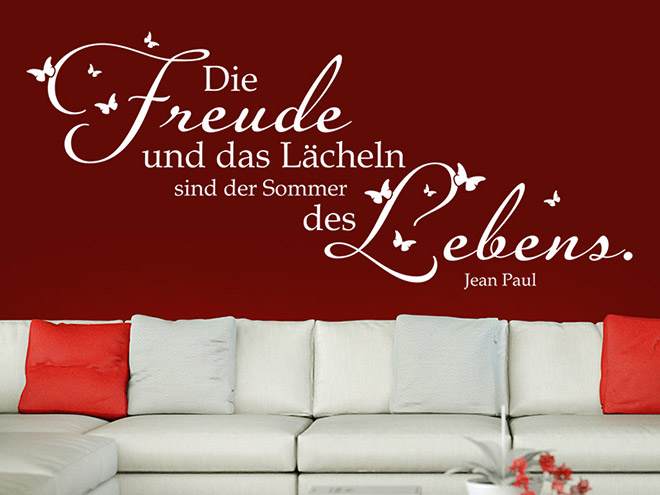 Wandtattoo Freude | Positive Sprüche & Zitate | Wandtattoos.de