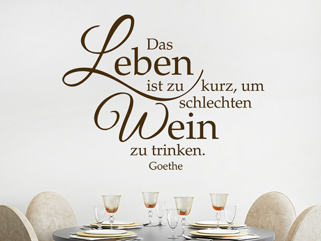 Wandtattoo Das Leben ist zu kurz... Wandtattoos.de