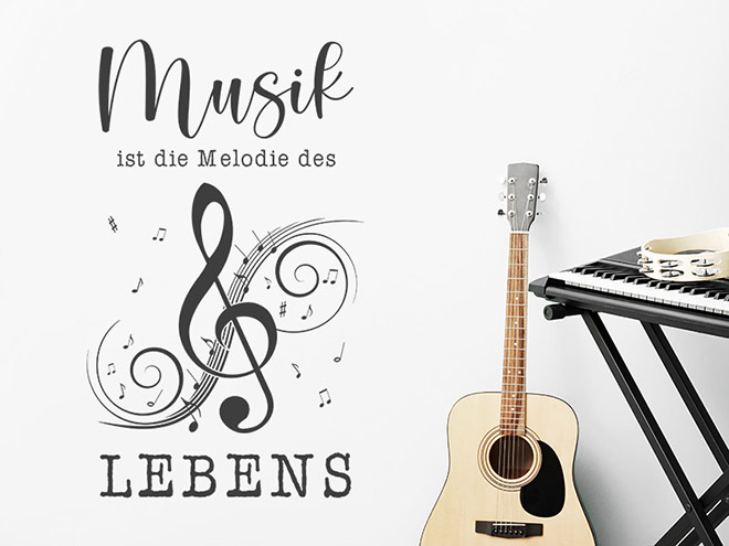 Wandtattoo Melodie des Lebens Musik Wandtattoos.de