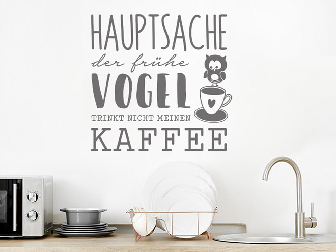 Wandtattoo Der frühe Vogel Lustige Sprüche für Langschläfer