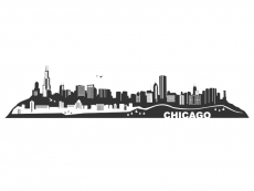 Wandtattoo Chicago Skyline Motivansicht