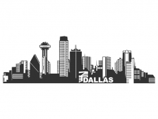 Wandtattoo Dallas Skyline Motivansicht