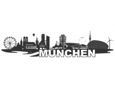 Wandtattoo Skyline München Motivansicht