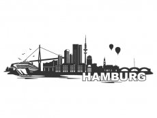 Wandtattoo Skyline Hamburg Motivansicht