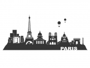 Wandtattoo Paris Skyline Motivansicht