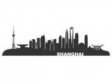Wandtattoo Skyline Shanghai Motivansicht