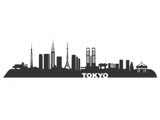 Wandtattoo Tokyo Skyline Motivansicht