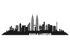 Wandtattoo Skyline Kuala Lumpur Motivansicht