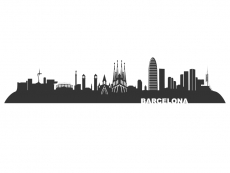Wandtattoo Skyline Barcelona Motivansicht