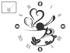 Wandtattoo Uhr Kaffee Motivansicht