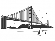 Wandtattoo Golden Gate Bridge Motivansicht