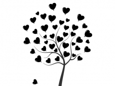 Wandtattoo Baum mit Herzen Motivansicht