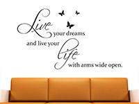 Wandtattoo Live your dreams...