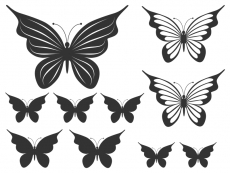 Wandtattoo Verspielte Schmetterlinge Motivansicht