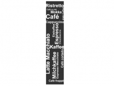 Wandtattoo Wandbanner Internationale Café Spezialitäten Motivansicht