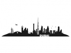 Wandtattoo Skyline Dubai Motivansicht