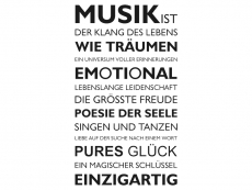 Wandtattoo Musik ist... Motivansicht