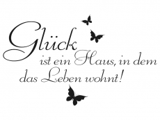 Wandtattoo Glück ist ein Haus... Motivansicht