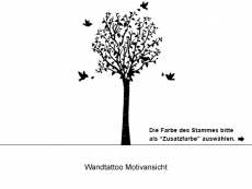 Wandtattoo Garderobe zweifarbiger Baum Motivansicht