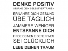 Wandtattoo Denke positiv Motivansicht