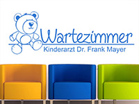 Wandtattoo Wartezimmer Kinderarzt mit Wunschtext