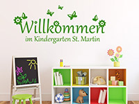 Wandtattoo Kindergarten Willkommen