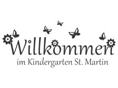 Wandtattoo Kindergarten Willkommen Motivansicht