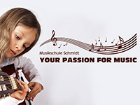 Wandtattoo Passion for music Musikschule