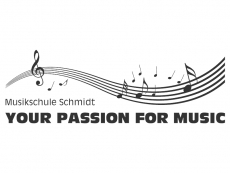 Wandtattoo Passion for music Musikschule Motivansicht