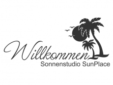 Wandtattoo Willkommen Sonnenstudio mit Wunschname Motivansicht