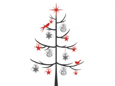 Wandtattoo Zweifarbiger Weihnachtsbaum Motivansicht