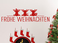 Wandtattoo Frohe Weihnachten mit Weihnachtselchen