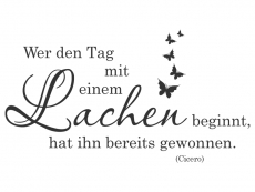 Wandtattoo Mit einem Lachen Motivansicht