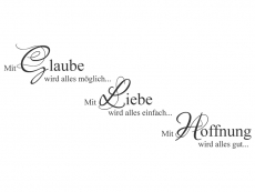 Wandtattoo Glaube Liebe Hoffnung Motivansicht