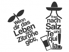 Wandtattoo Salz und Tequila Motivansicht