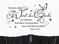 Wandtattoo Zitat Der Wert des Glücks ...