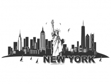 Wandtattoo Skyline New York Motivansicht