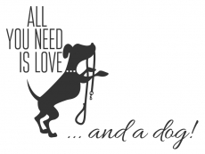 Wandtattoo Love and a dog Motivansicht