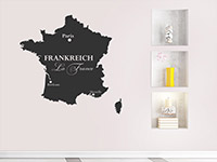 Wandtattoo Frankreich Karte