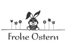 Wandtattoo Osterhase mit Frohe Ostern Motivansicht