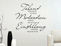 Wandtattoo Talent Motivation Einstellung