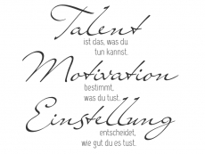 Wandtattoo Talent Motivation Einstellung Motivansicht