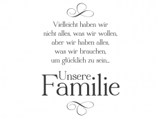 Wandtattoo Unsere Familie Motivansicht