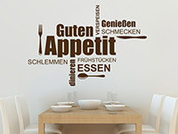 Wandtattoo Wortwolke Guten Appetit