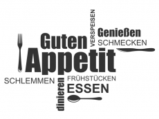 Wandtattoo Wortwolke Guten Appetit Motivansicht