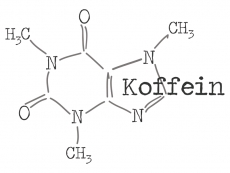 Wandtattoo Koffein Molekül zweifarbig Motivansicht