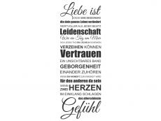 Wandtattoo Spruchband Liebe ist Motivansicht